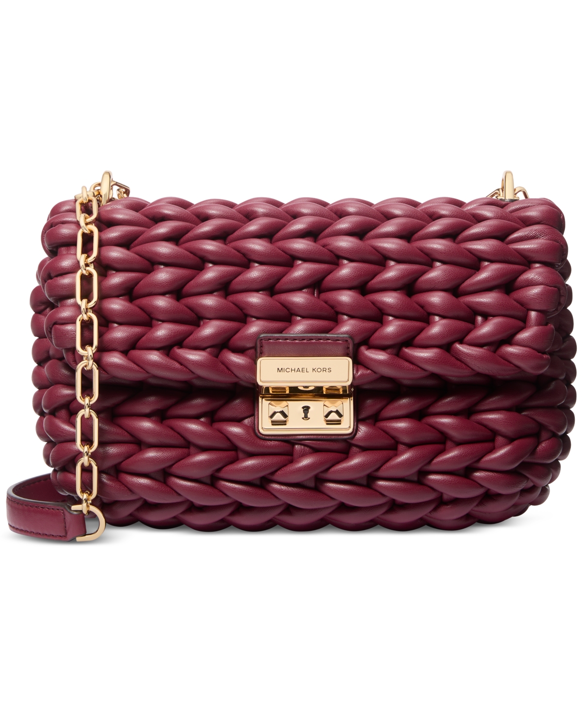 Michael Kors Michael  Tribeca Small Convertible Chain Shoulder Bag In Purple
