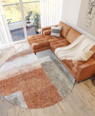 Boca Washable BO1 8'x8' Round Area Rug