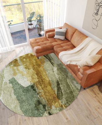Boca Washable BO6 8'x8' Round Area Rug