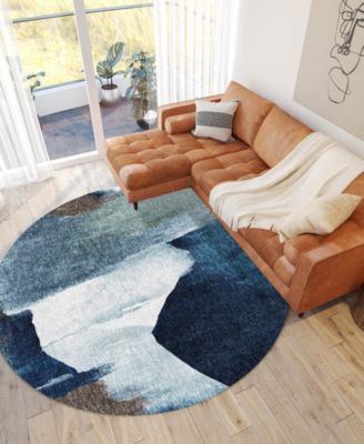 Boca Washable BO7 8'x8' Round Area Rug