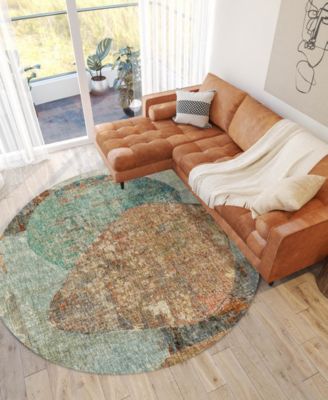 Boca Washable BO11 8'x8' Round Area Rug