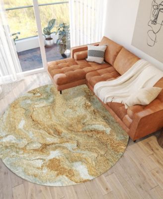 Boca Washable BO14 8'x8' Round Area Rug