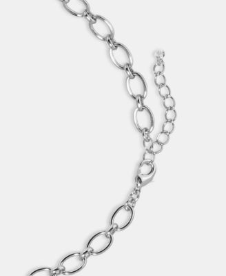 Two-Tone Snowflake Charm Necklace, 17-1/2" + 2" extender