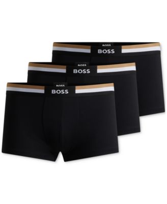 Hugo Boss - Men's Motion 3-Pk. Stripe Logo Waistband Trunks