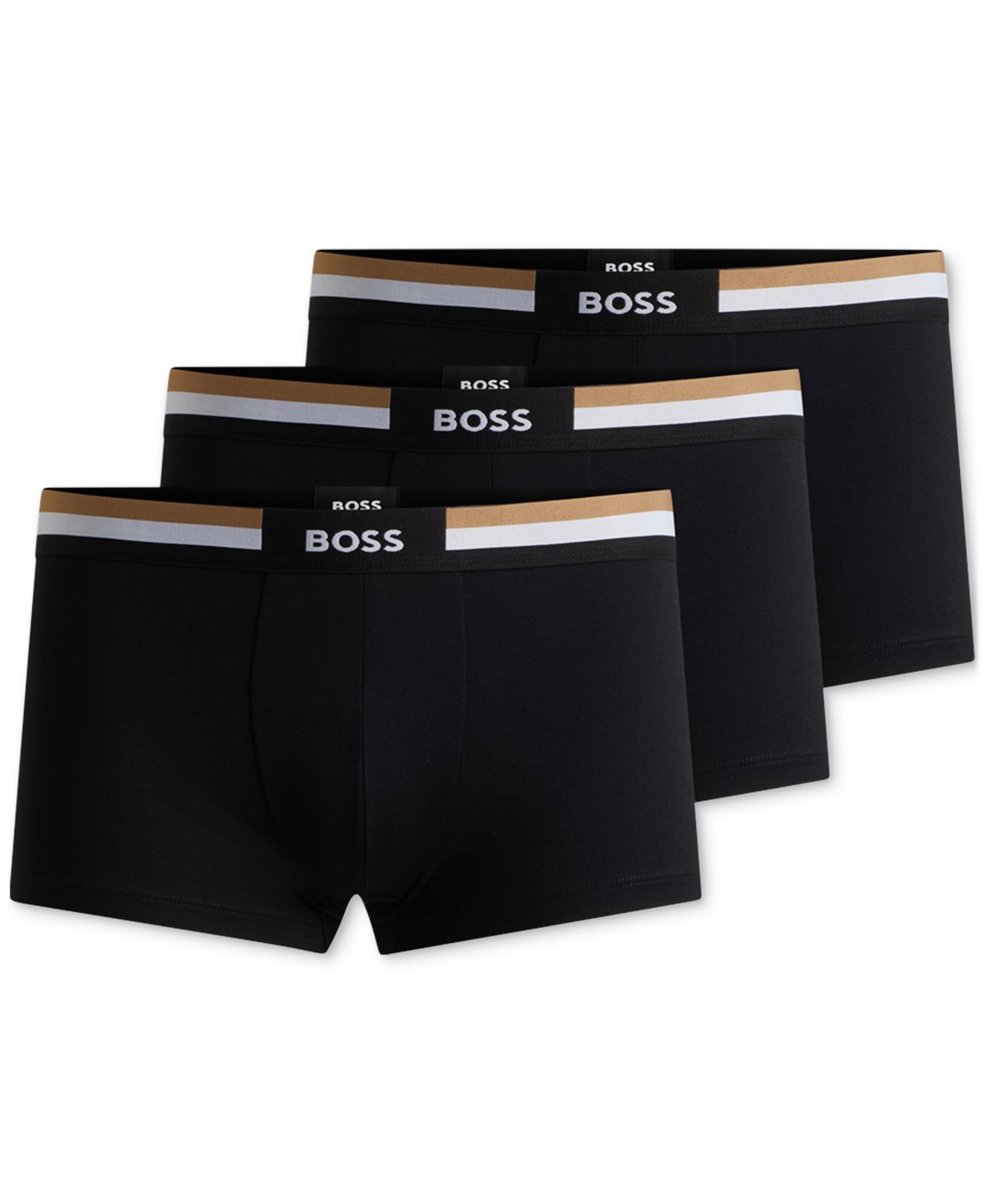 Men's Motion 3-Pk. Stripe Logo Waistband Trunks