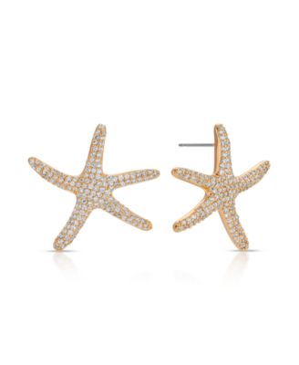Pave Starfish Statement Earrings