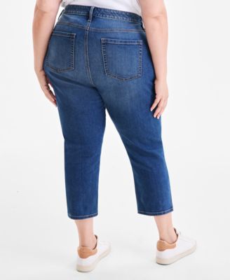 Plus Size Mid Rise Slim Straight Ankle Jeans, Macy's Exclusive