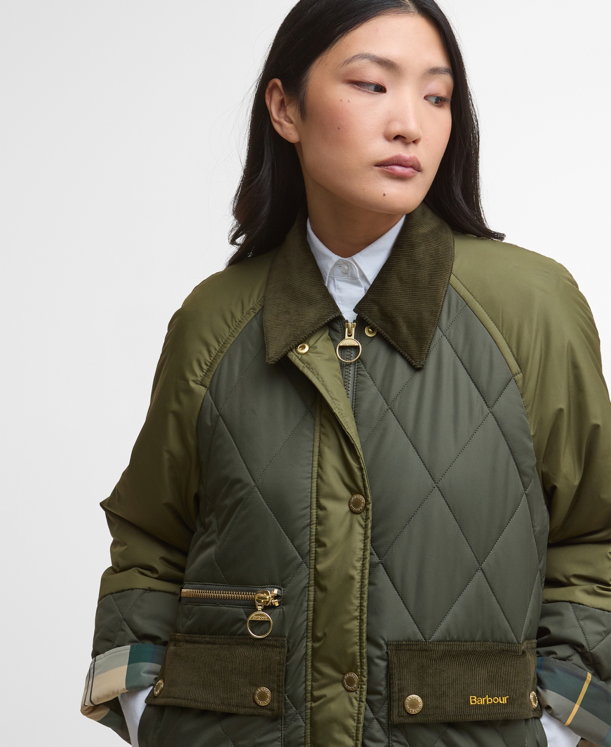 Barbour Women's Martha Corduroy-collar Quilted Jacket