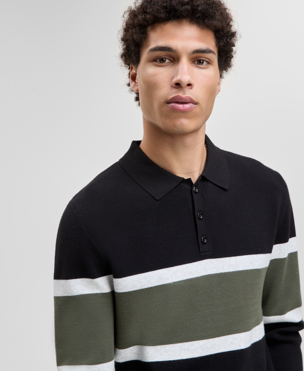Mode Of One Men's Varsity-stripe Polo Sweater, Macy's Exclusive In Multi