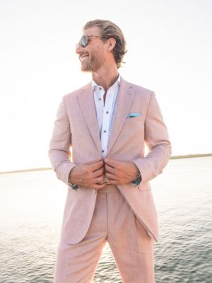 Men's Linen/Wool/Silk Blend Tailored Blazer