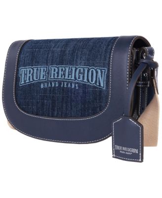 Dark Denim Logo Saddle Bag