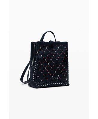 Women's Small perforated backpack with studs