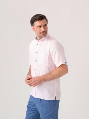 Men's Regular Fit Short Sleeve Linen Shirt