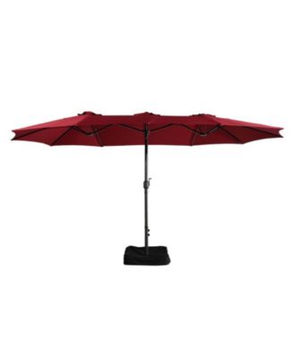181" x 106" Outdoor Double-Sided Market Umbrella With Base Patio Umbrella