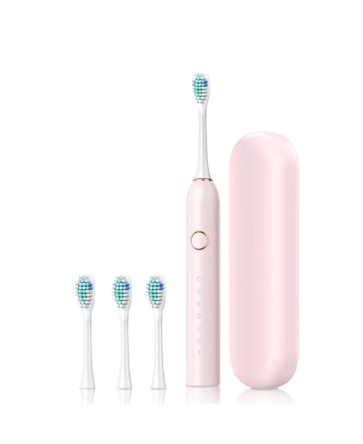 Travel Electric Toothbrush With Extra Brush Heads - Pink