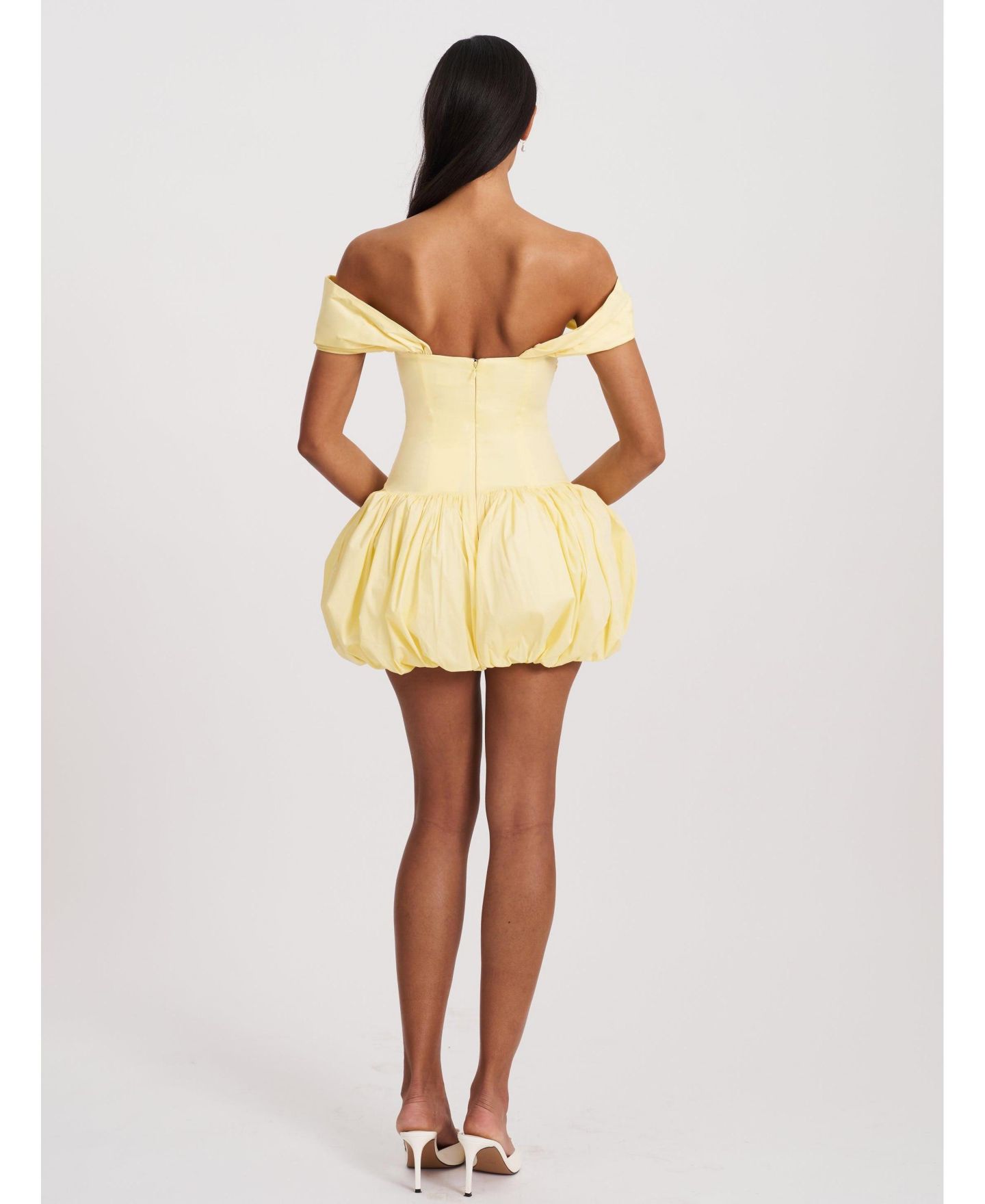 Женское платье Miss Circle Umika Butter Yellow Bubble Hem Mini, цвет: Жёлтый — фото 7