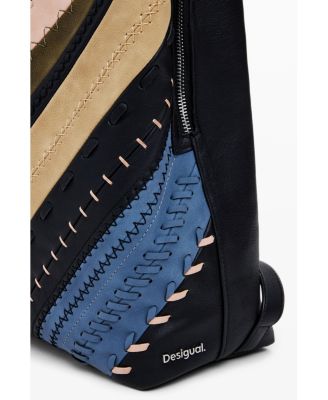 Women's Medium faux leather effect backpack with stitching