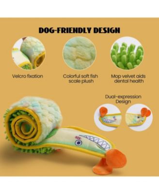 No Stuffing EEL Crinkle Dog Squeaky Toys - Durable Dog Toys, Small Puppy Toys | Tough Dog Toys for Small Medium Large Dogs Yellow）