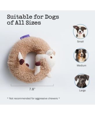 Alpaca Squeaky Plush Circle Dog Toy, Ultra-soft Fur with Built-in Ring Squeaker, Interactive Pet Toy for All Breeds Sizes.