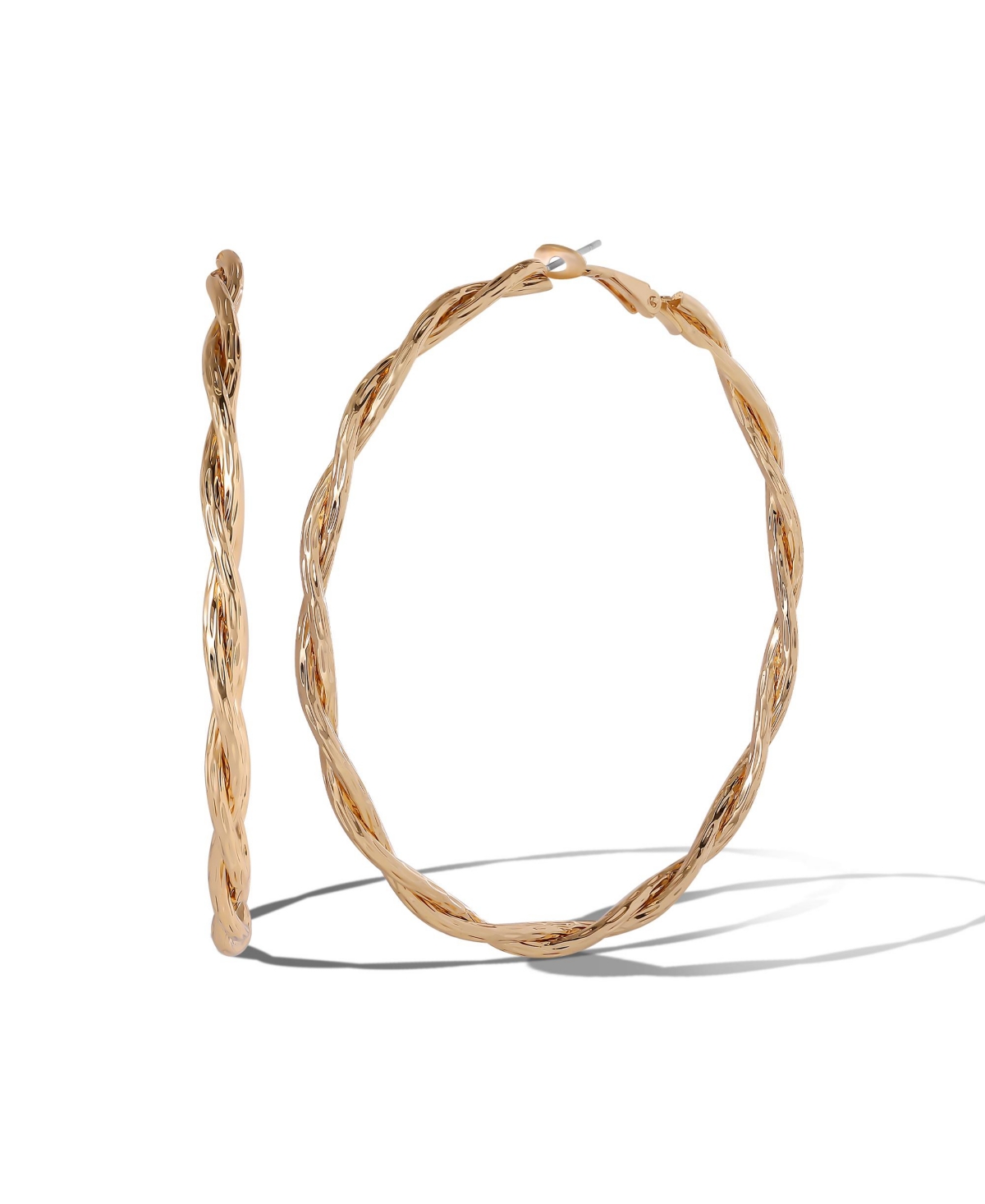 Light Gold Twist Hoop Earrings - Gold
