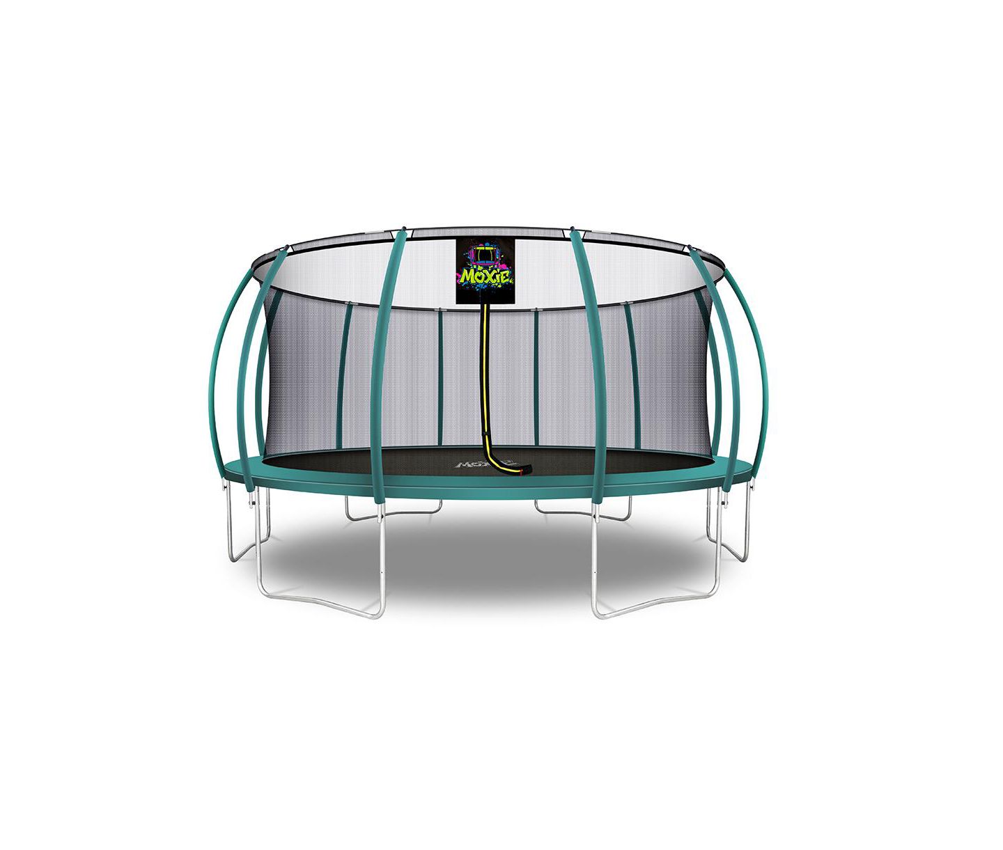 Детская игрушка PlexaLife Pumpkin-Shaped 16 Ft Trampoline with Safety Enclosure, Ages 8+, цвет: Тёмный зелёный — фото 1