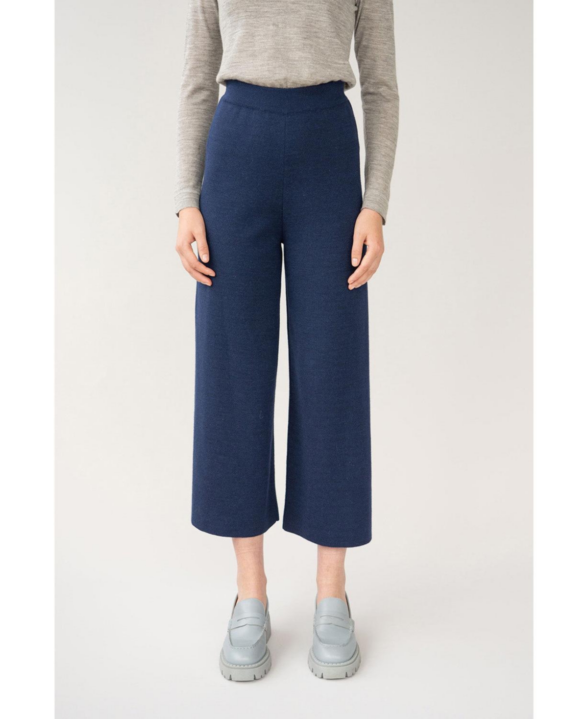 Women's Zoe Checkered Knit Trousers - Black