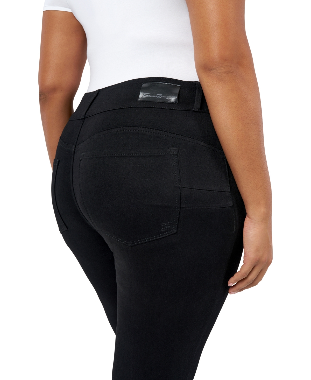 Seven7 Plus Size High Rise Curvy Legging Jeans In Black