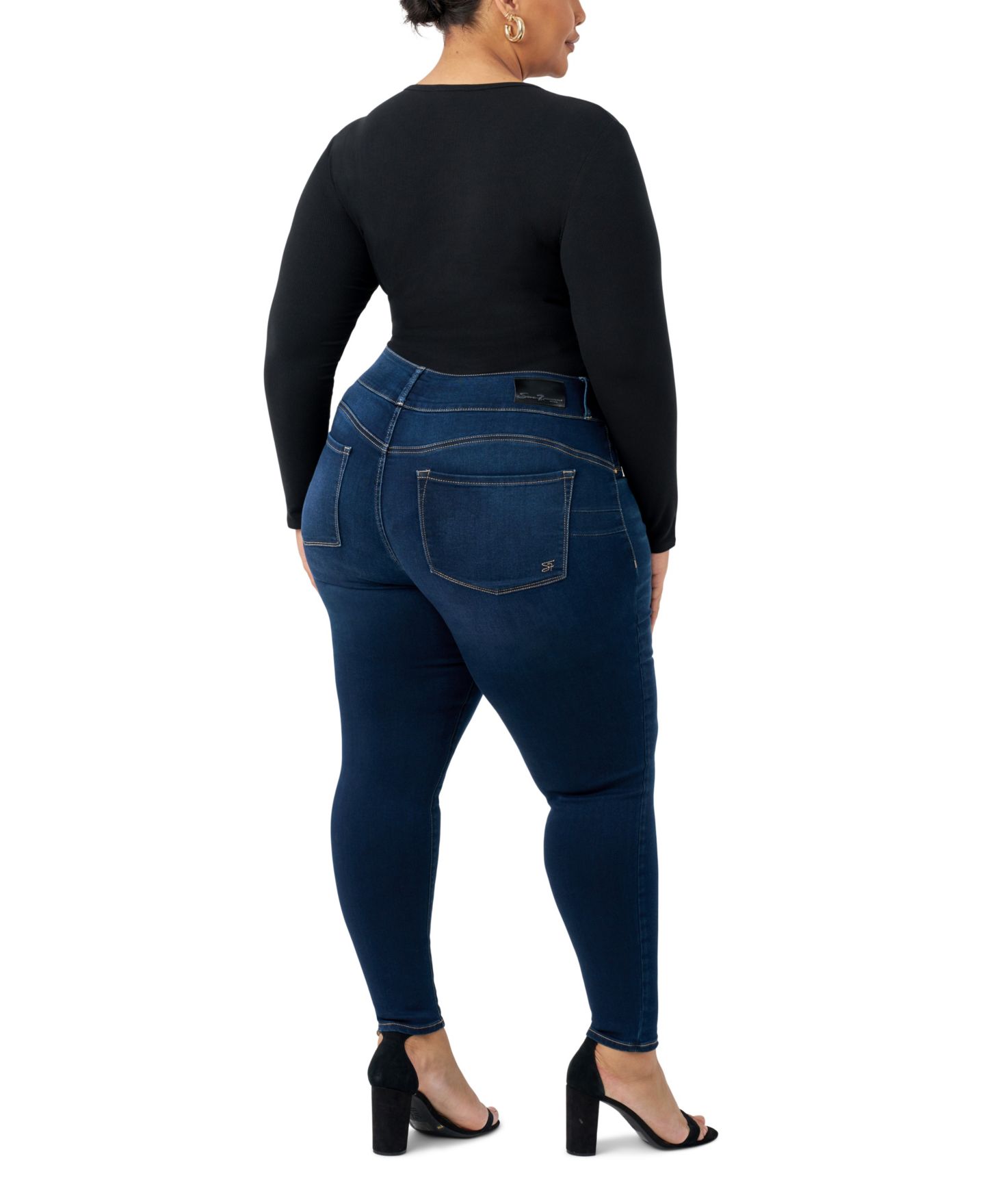 Женские джинсы Seven7 Plus Size High Rise Curvy Legging, цвет: Средняя варка — фото 3