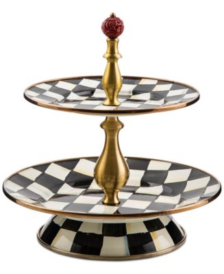 Mackenzie-Childs Courtly Check 2-Tier Sweet Stand - Macy's
