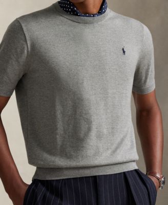 Men's Cotton Crewneck Short-Sleeve Sweater