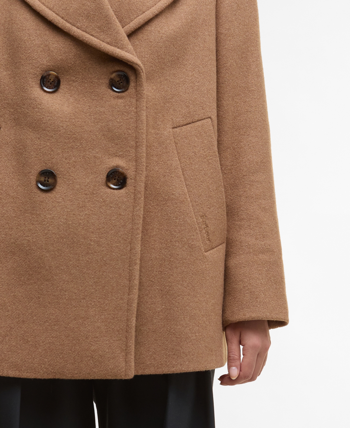 Barbour Women's Indie Double-breasted Peacoat In Brown