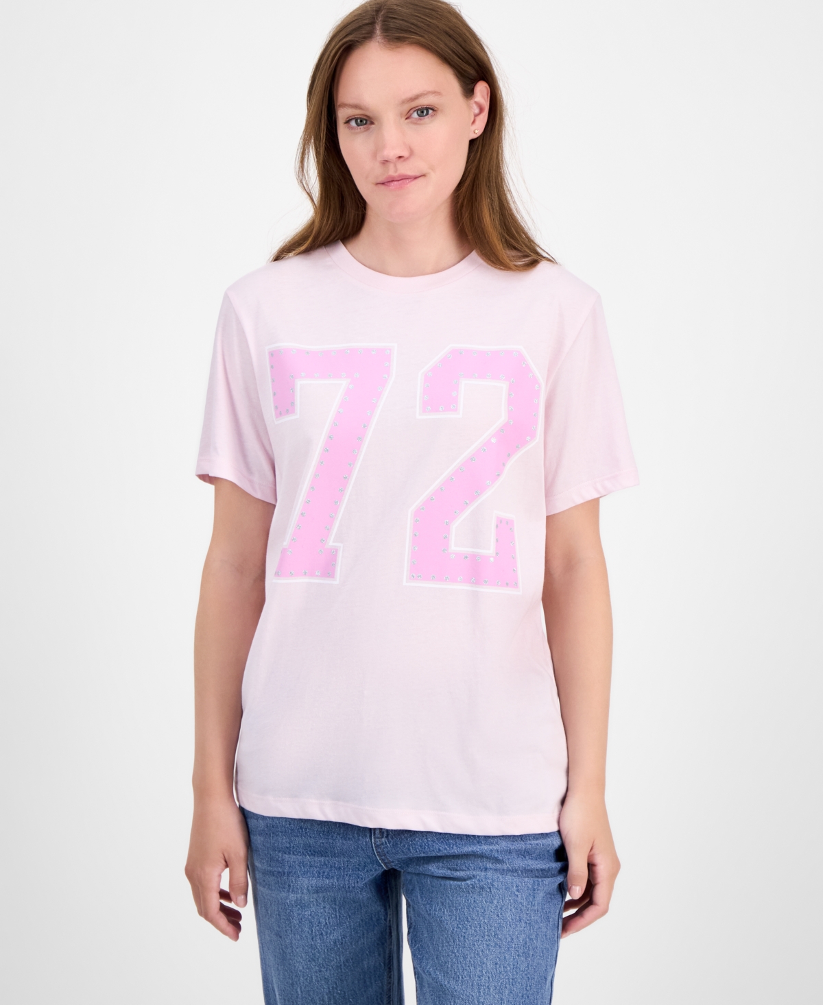 Grayson Threads, The Label Juniors' Number 72 Crewneck Tee In Neutral