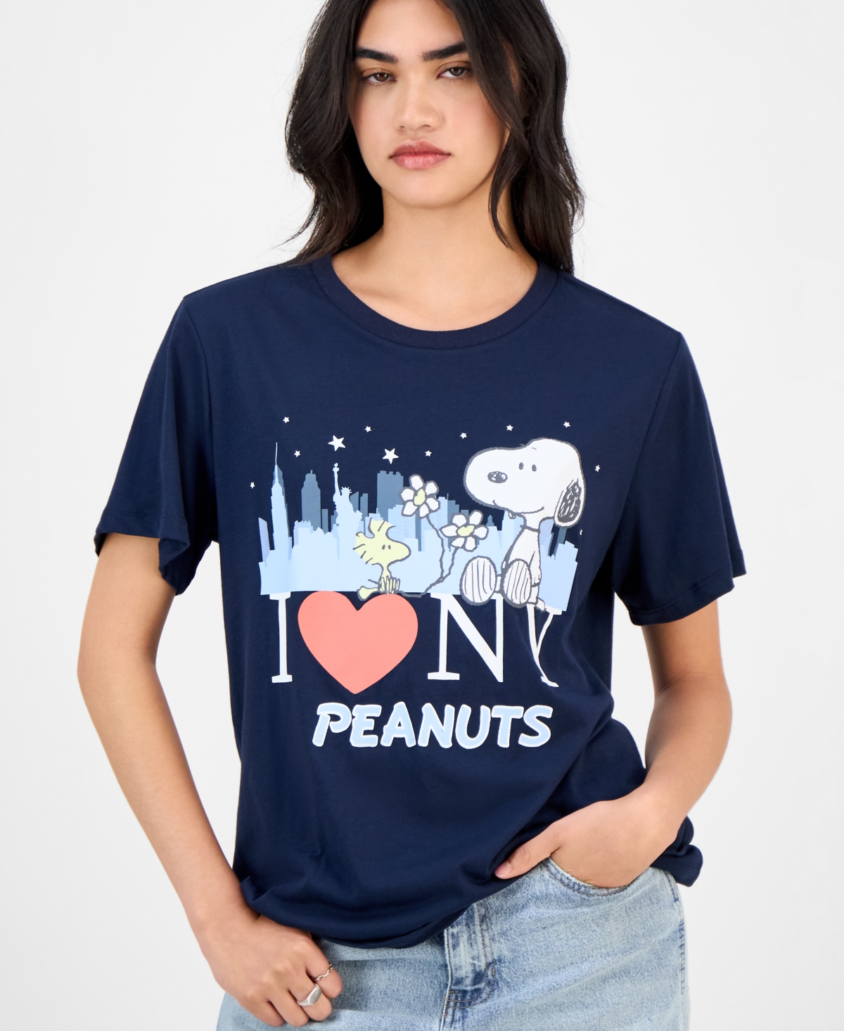 Grayson Threads, The Label Juniors' New York Snoopy T-shirt In Blue