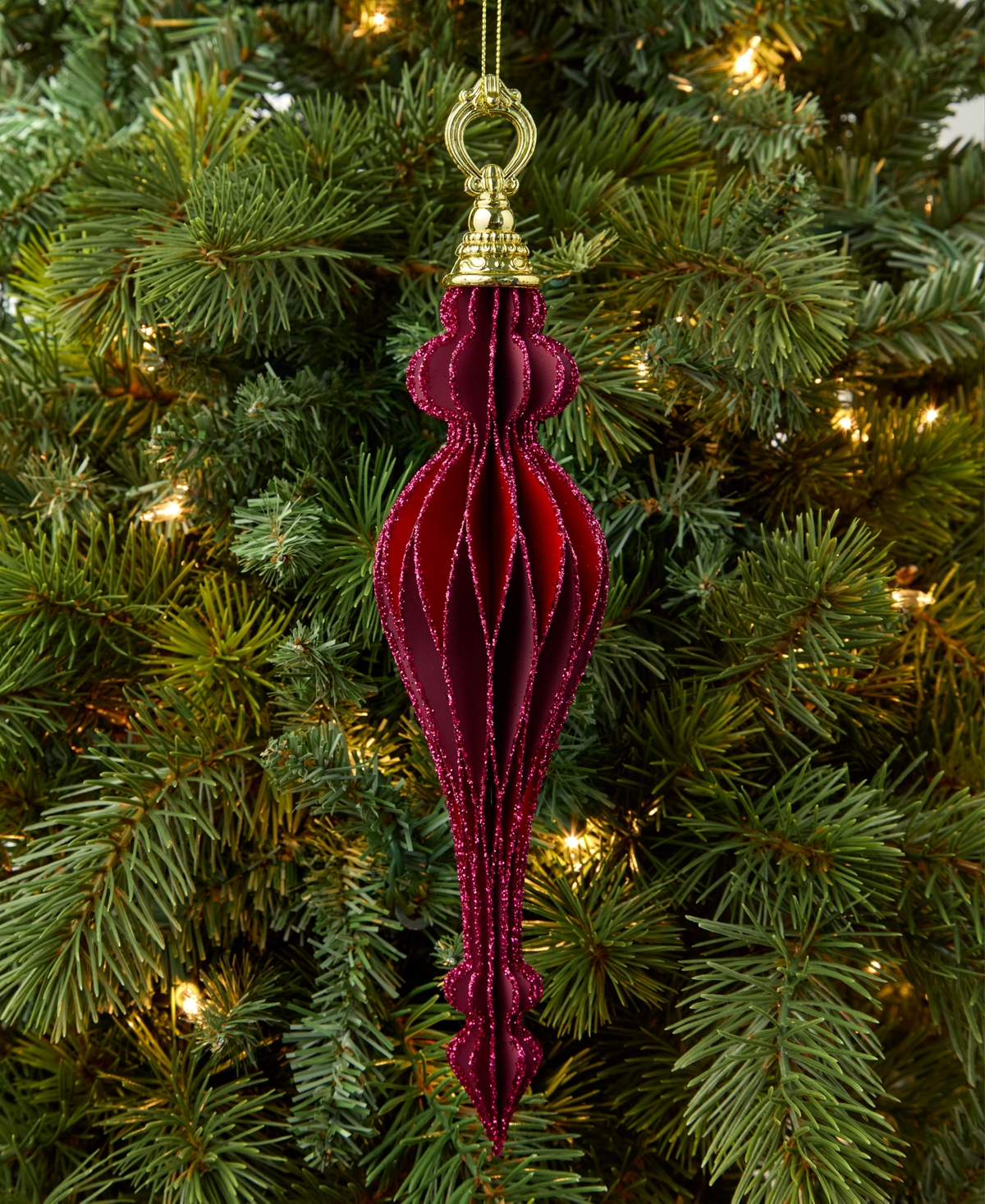 Holiday Lane Berry Tones Paper Finial Ornament, Macy's Exclusive