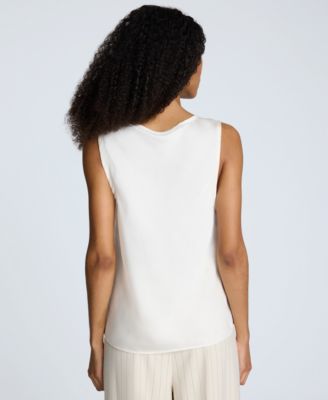Women's Satin Scoop Neck Sleeveless Top