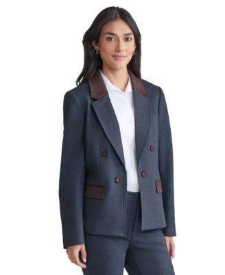 Women's Faux-Double-Breast Two-Tone Blazer