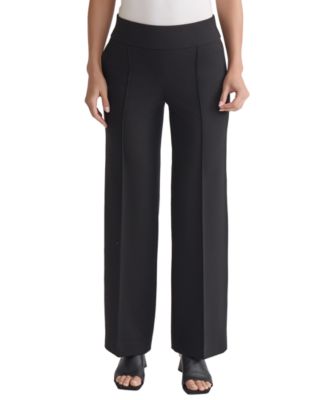 Jones New York - Women's Solid Pintuck Pull-On Wide-Leg Pants