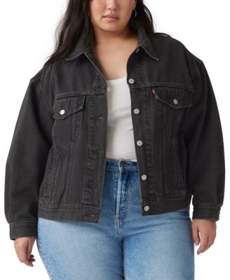 Plus Size '90s Cotton Denim Trucker Jacket