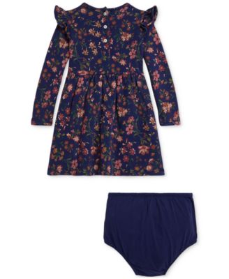 Baby Girls Floral Fleece Dress