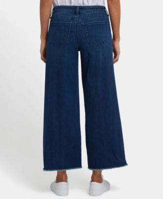 Women's Teresa Wide Leg Ankle Jeans Fray Hems
