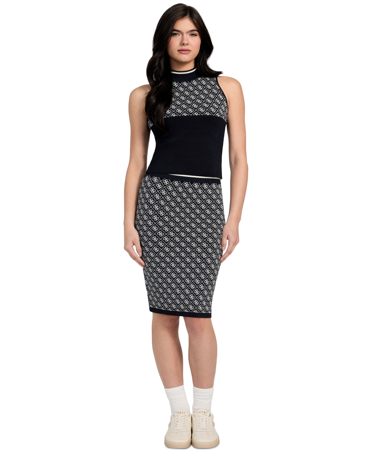 Women's Lise 4G-Logo Pull-On Sweater Skirt - Smart Blue And Cream Combo
