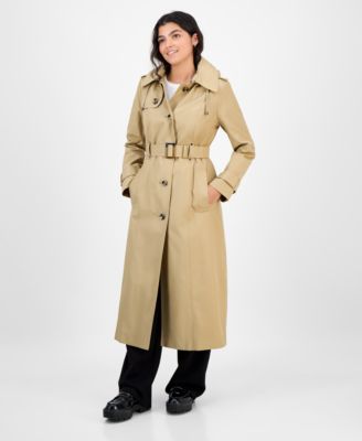 Women's Hooded Belted Maxi Trench Coat