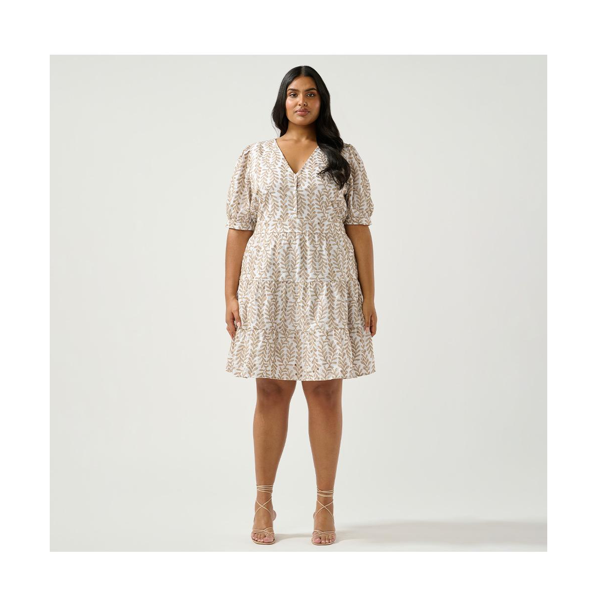 La Croisette Embroidered Dress - Sand/milk