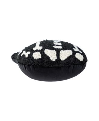 Halloween Hooked Skeleton Cat Shaped Decorative Pillow, 9" x 4"
