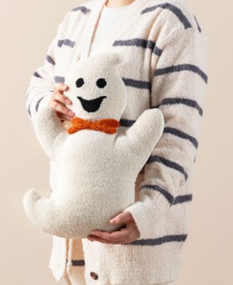 Halloween Hooked Ghost Shaped Decorative Pillow, 12" x 4"