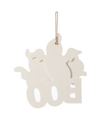 14" Halloween Wooden Ghost BOO Door Hanger