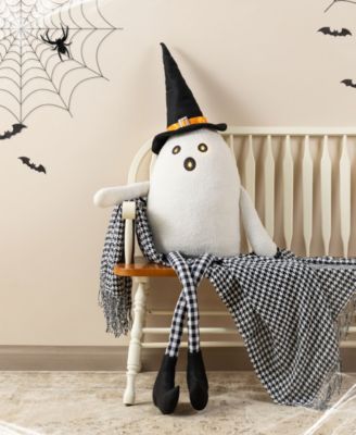 65.25" Halloween Oversized Lighted Fabric Ghost Shelf Sitter