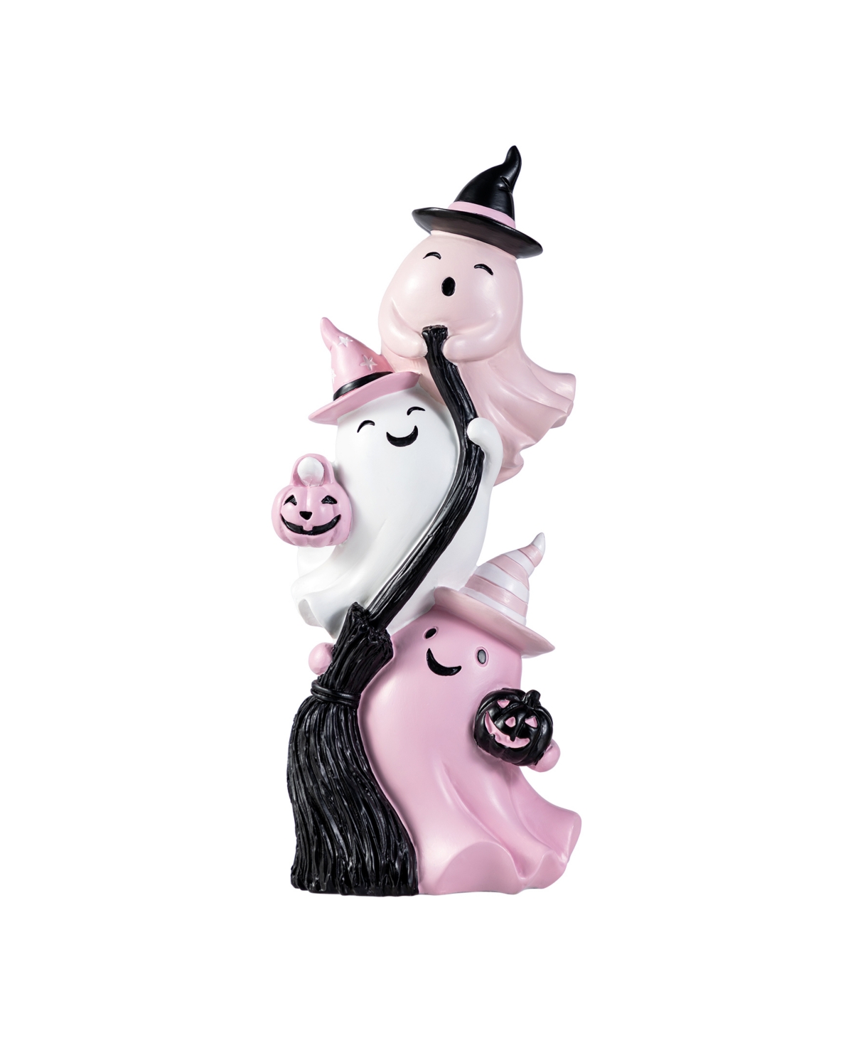 12.75" Pink Halloween Polyresin Stacked Ghost Table Decor - Multi
