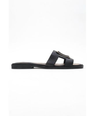 MILLIE Leather Buckle Slide (Women)
