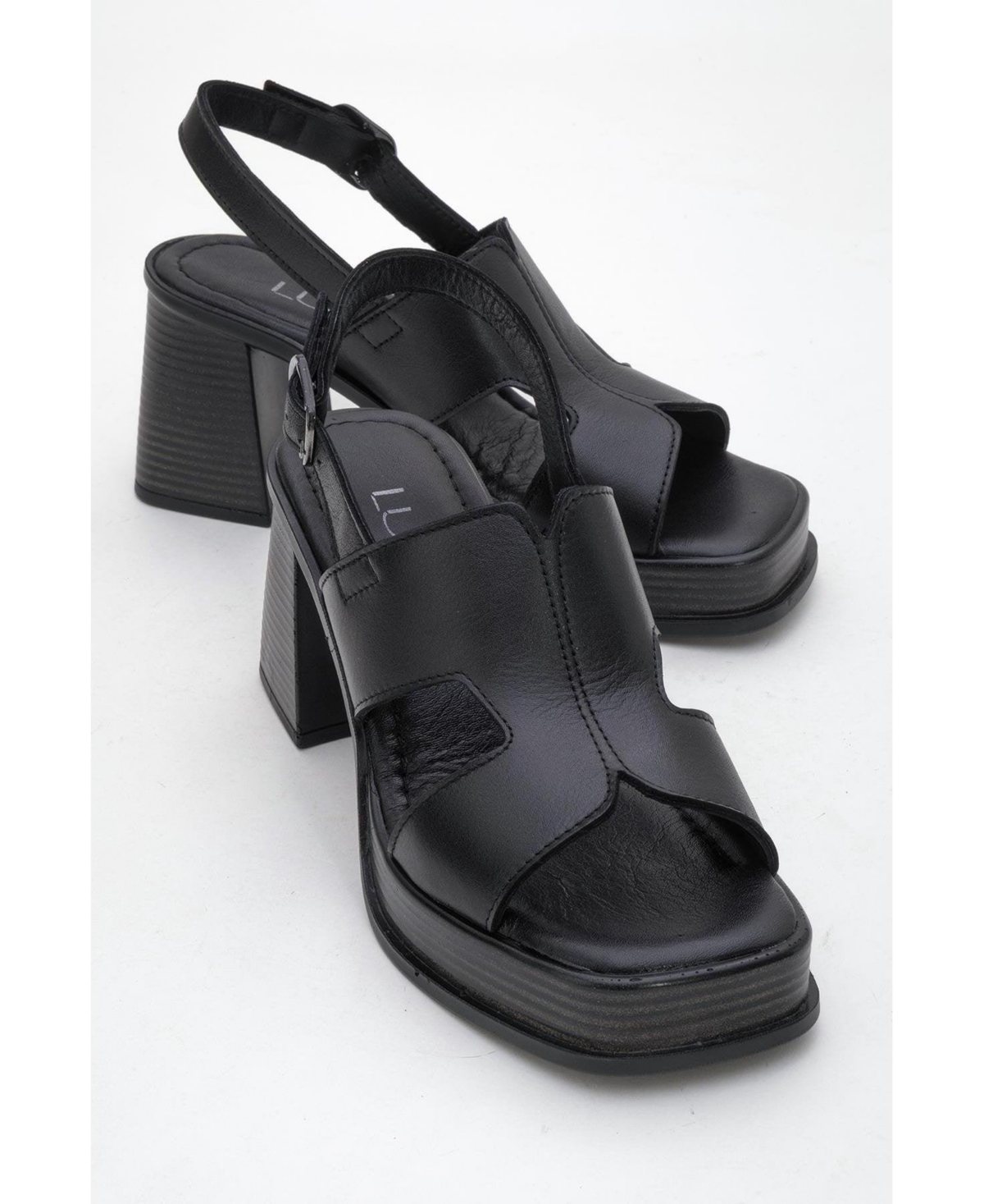 Zennia Leather Platform Sandal (Women) - Black leather